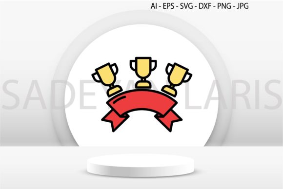 Download Graduation Icon Badge Cup Ribbon Red Svg - Premium Resources