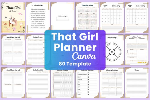 Download That Girl Planner Canva Interior - Premium Bundle