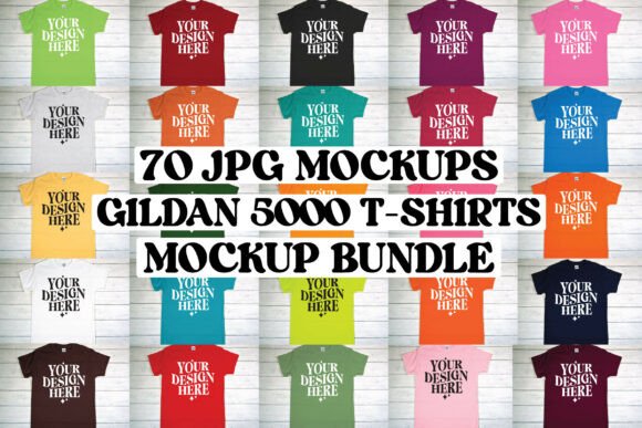 Download Gildan 5000 Tshirt Mockup Bundle - Tshirt mockup bundle Collection