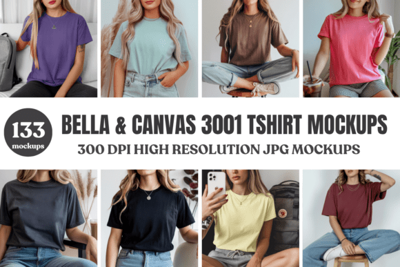 Download Bella &amp; Canvas 3001 TShirt Mockup Bundle - Tshirt mockup bundle Collection