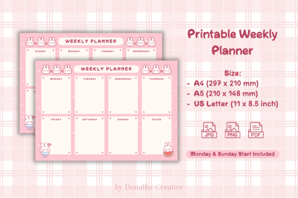 Download Bunny Weekly Planner Printable - Premium Resources