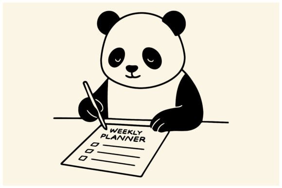 Download Cute Panda Weekly Planner Productivity - Weekly planner Collection