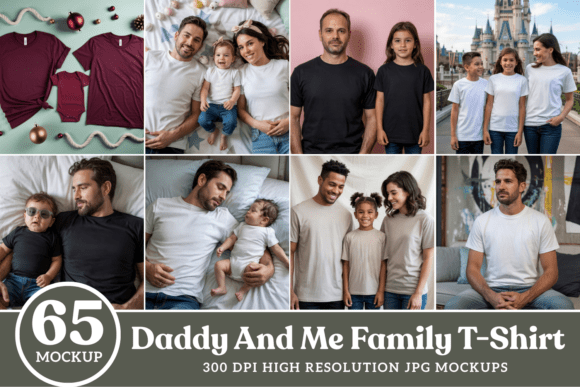Download Daddy and Me Family Tshirt Mockup Bundle - Tshirt mockup bundle Collection