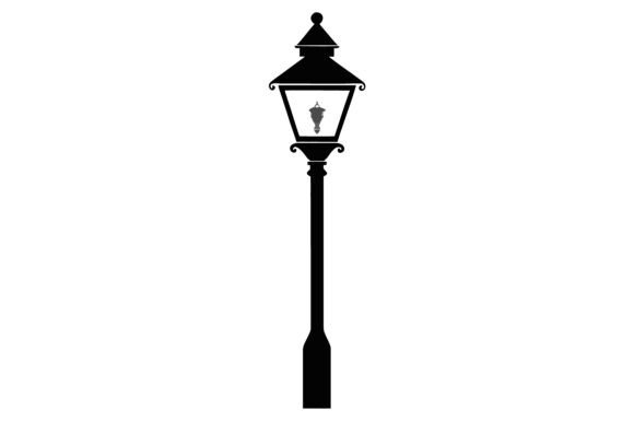 Download Christmas Lantern Post Black Silhouette - Premium Resources